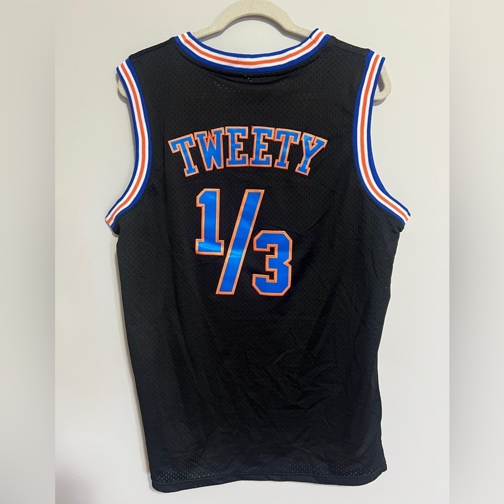 Space Jam Tune Squad 1/3 Tweety Basketball Jersey Men’s M Black/Orange/Blue - Picture 4 of 8
